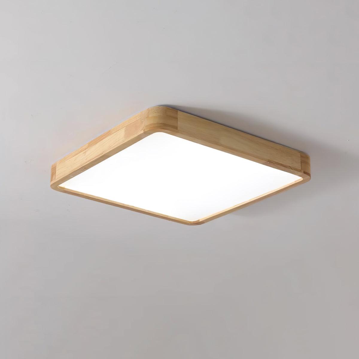 Aksel Dining Room Lighting Fixture, Wood Chandelier, Geometric Ceiling Light, Round or Square
