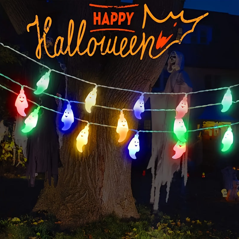 Halloween Ghost LED String Lights - Outdoor Yard & Porch Decoration