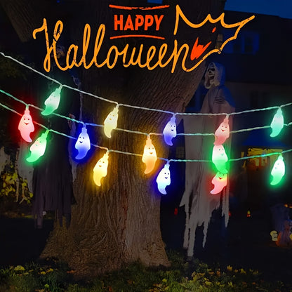 Halloween Ghost LED String Lights - Outdoor Yard & Porch Decoration