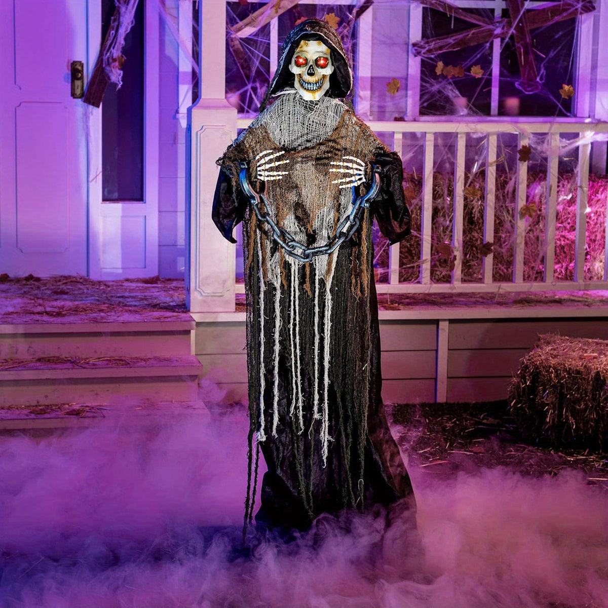 Life size grim reaper prop, 67 in tall, battery powered
