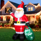 Freestanding Santa Claus inflatable for a patio or porch