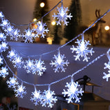 Christmas Snowflake Lights, LED String, 3 Lengths, Battery Powered