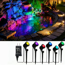 Close-up of RGB color-changing LED spotlight