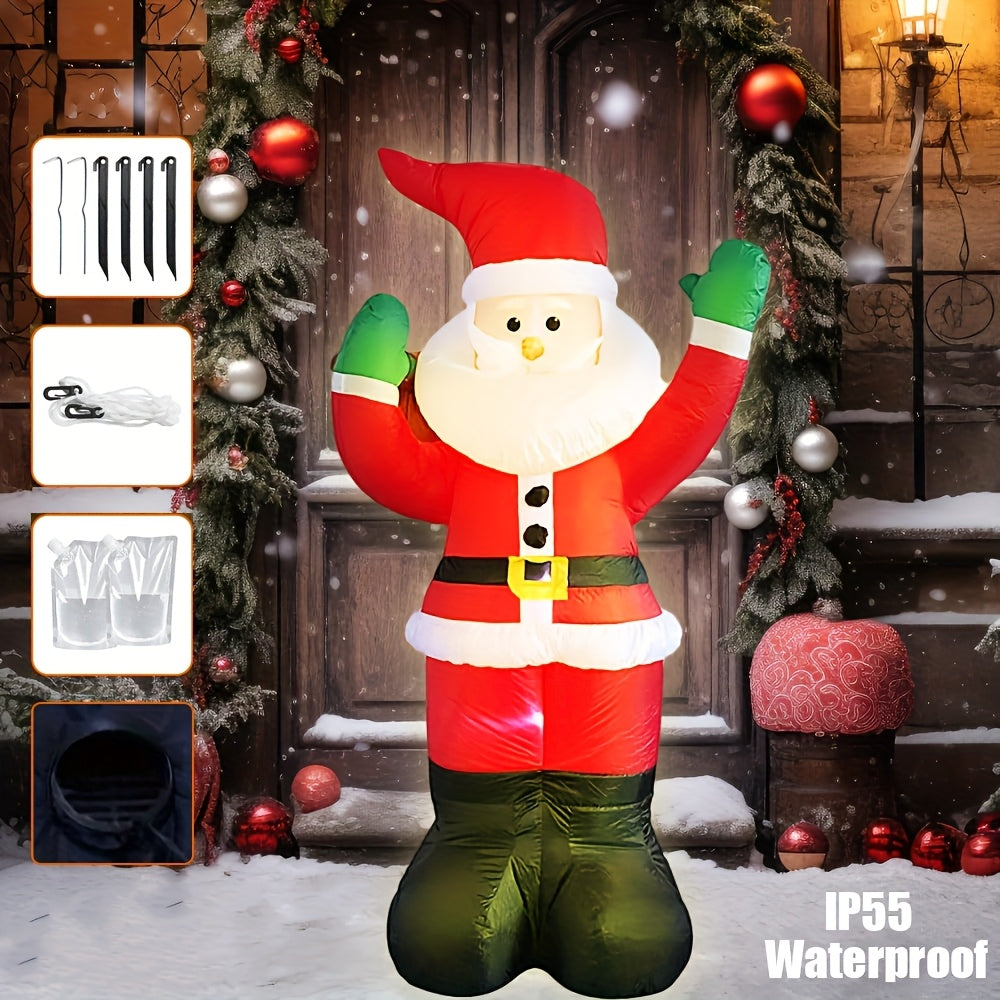 Inflatable snowman with colorful rotating light effects