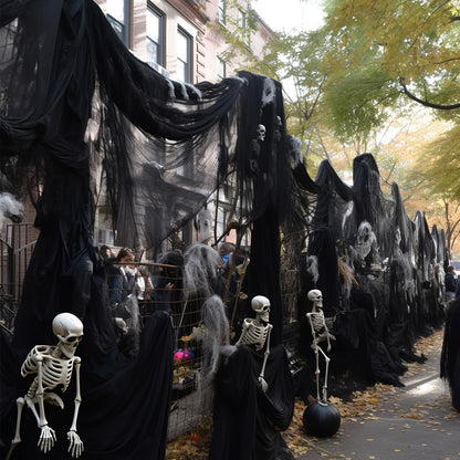 Spooky Gauze Fabric Halloween Décor Set - Indoor Outdoor