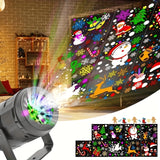 Christmas projection light shown in a dimmed room