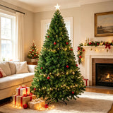Side profile of the 6 ft unlit artificial pine tree