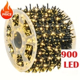 Outdoor Christmas Lights, 295 ft 900 LED String Lights, 8 Modes, Waterproof, Multicolor