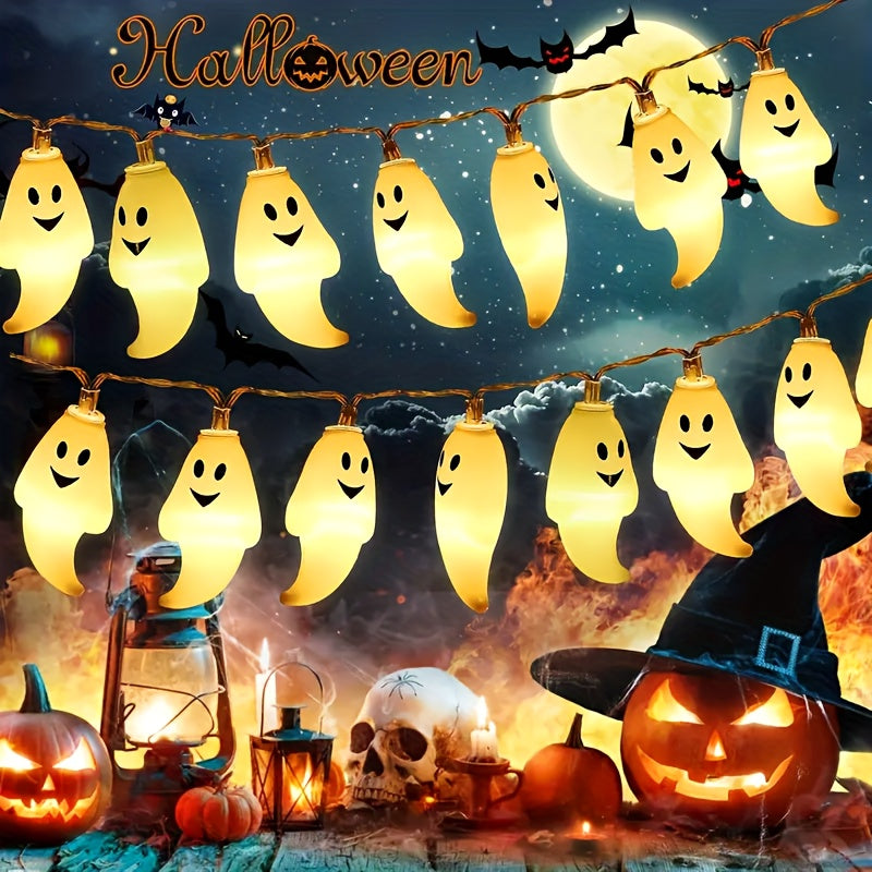 Halloween Ghost LED String Lights - Outdoor Yard & Porch Decoration