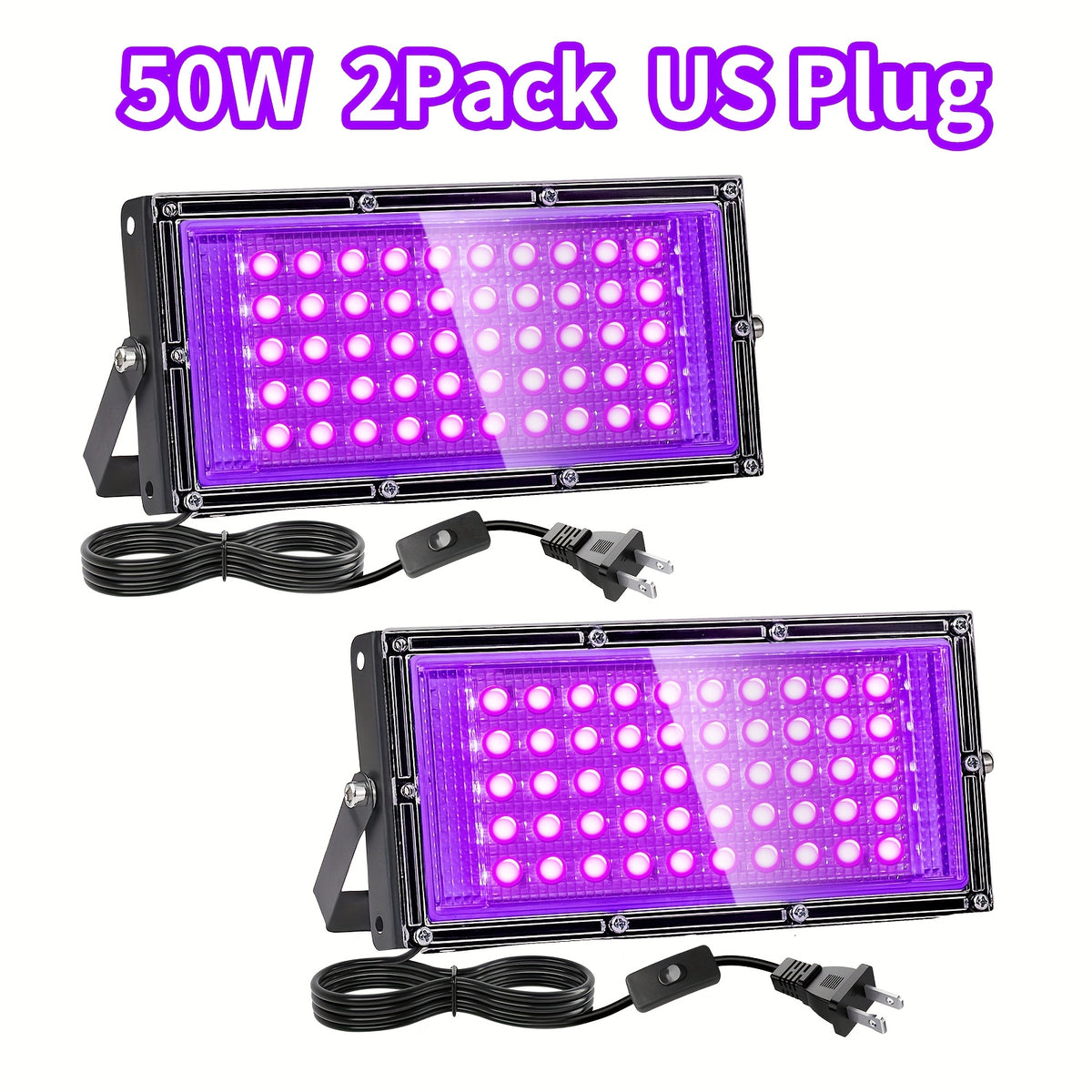 UV Black Light Flood Light - Halloween Glow Party Lighting