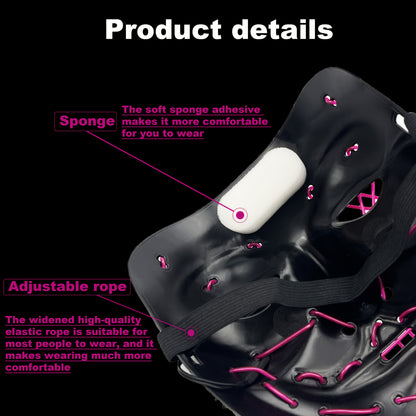 Light-up costume mask with internal LED wiring