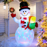 Inflatable Snowman, 5 ft Giant Outdoor Christmas Yard Decor, Rotating LED Lights, IP55