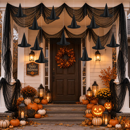 Hanging Halloween decor set arranged indoors