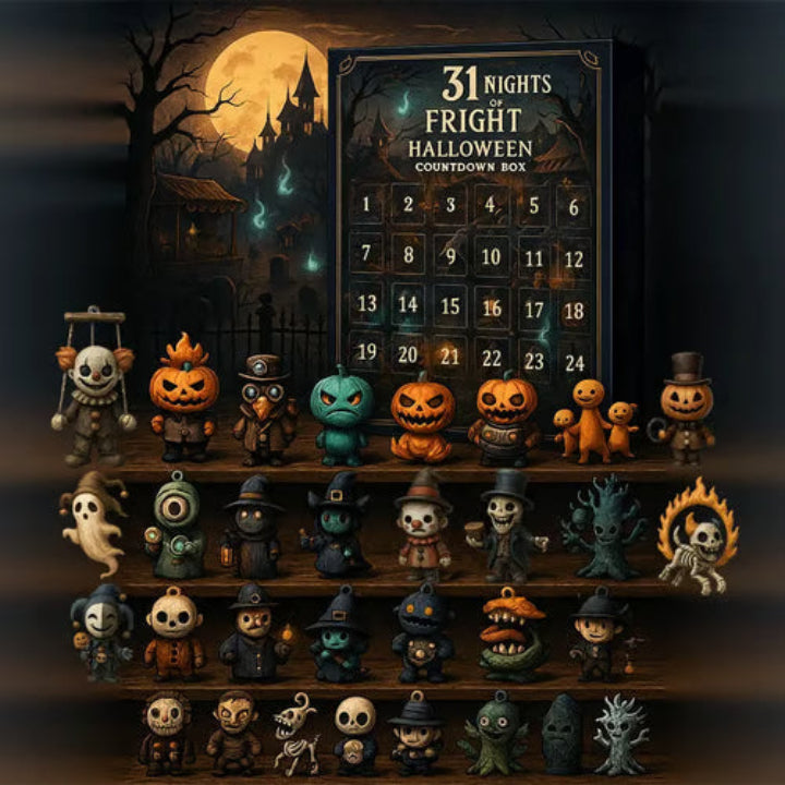 Halloween advent calendar holding 31 individually wrapped surprise figures