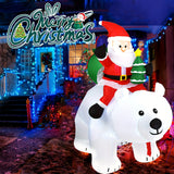 Outdoor Christmas Decorations, 6.5 FT Inflatable Santa Riding Bear, Shaking Head, LED Lights