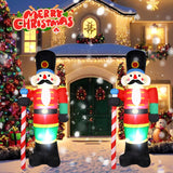Nutcracker Inflatable 8 ft Lighted Christmas Soldier, Outdoor Christmas Inflatables for Yard