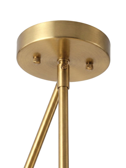 Selene 4-Light Opal Glass Globe Chandelier, Brass Frame, Dimmable