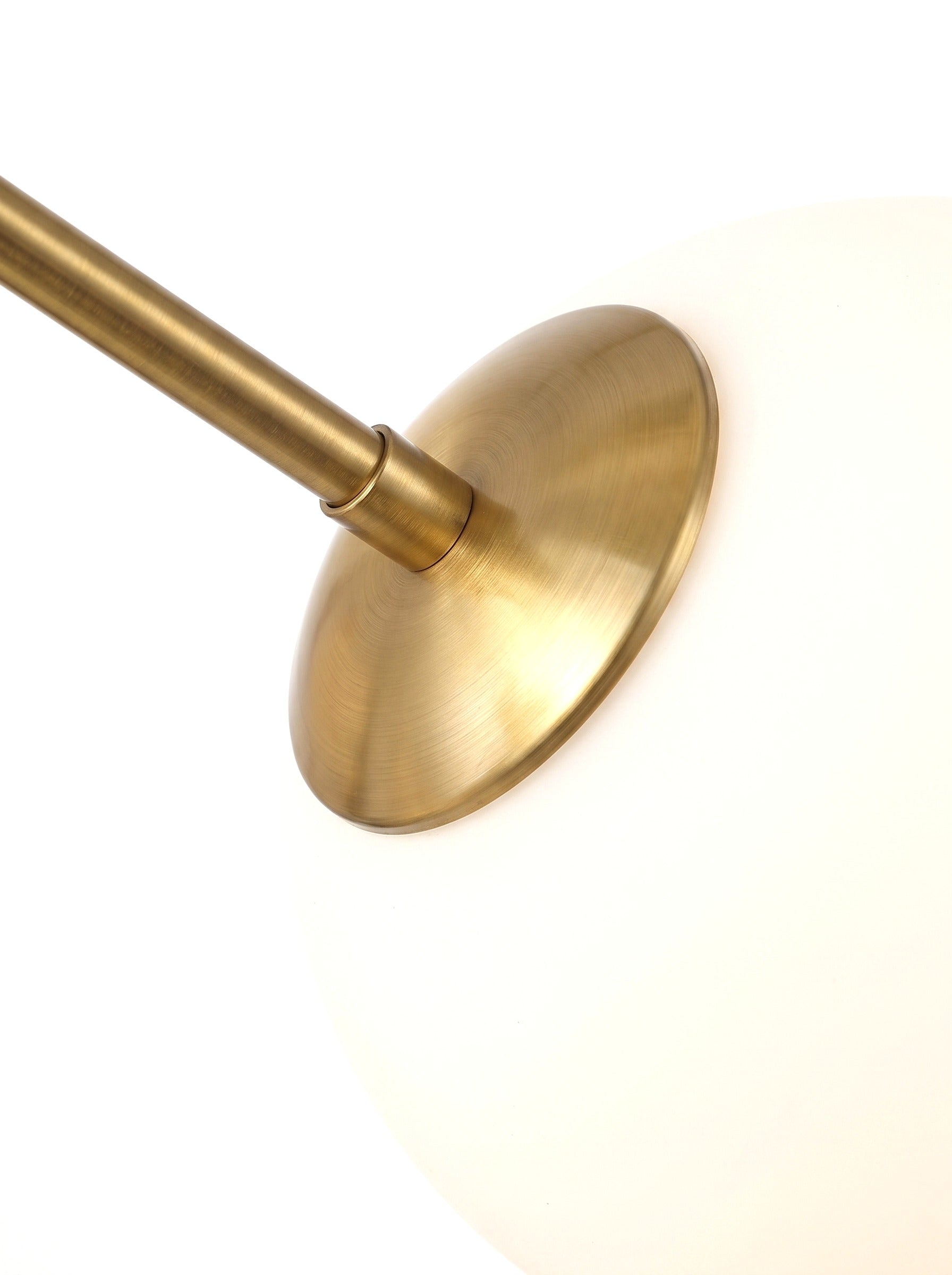 Selene 4-Light Opal Glass Globe Chandelier, Brass Frame, Dimmable