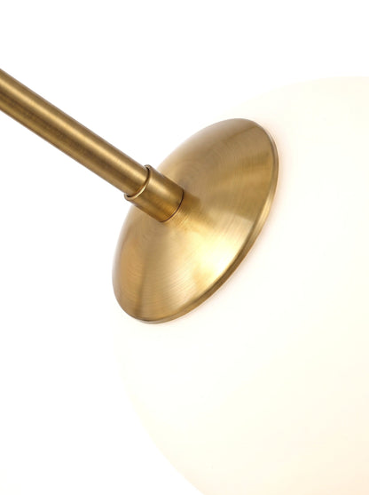 Selene 4-Light Opal Glass Globe Chandelier, Brass Frame, Dimmable