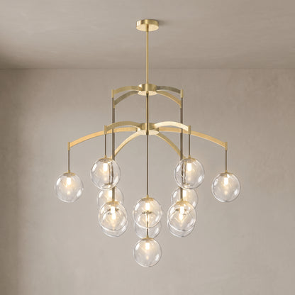 13-orb version of the Adelina globe chandelier, close-up
