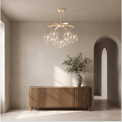 Adelina globe chandelier in an elegant entry hall