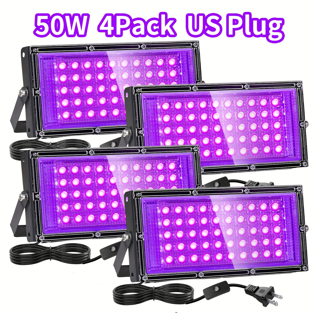 UV Black Light Flood Light - Halloween Glow Party Lighting
