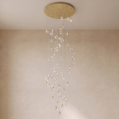 Alaric crystal chandelier with 46 stones, close-up