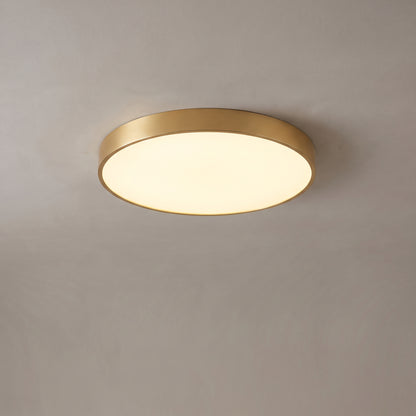 Sorrel flush mount ceiling light on a grey ceiling