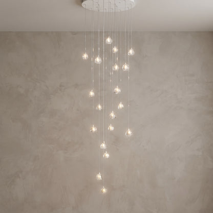 20-light version of the Astra crystal staircase chandelier, close-up