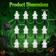 Close up of one Halloween solar stake light showing the detachable fixture and pointed ground stake