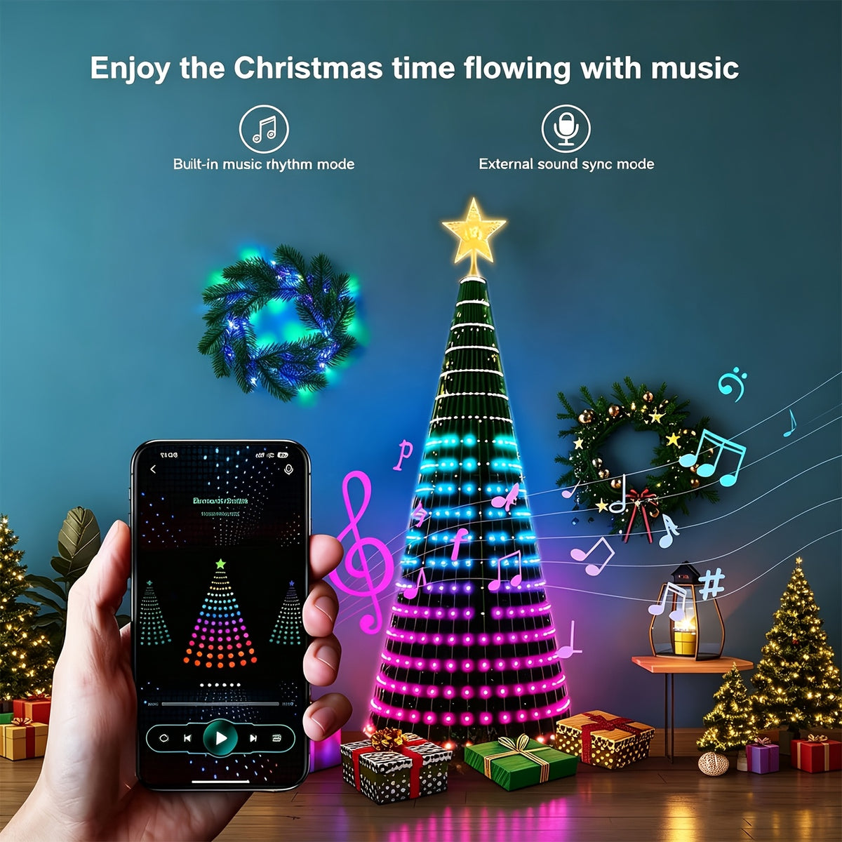 Star topper decoration for the smart LED tree lights