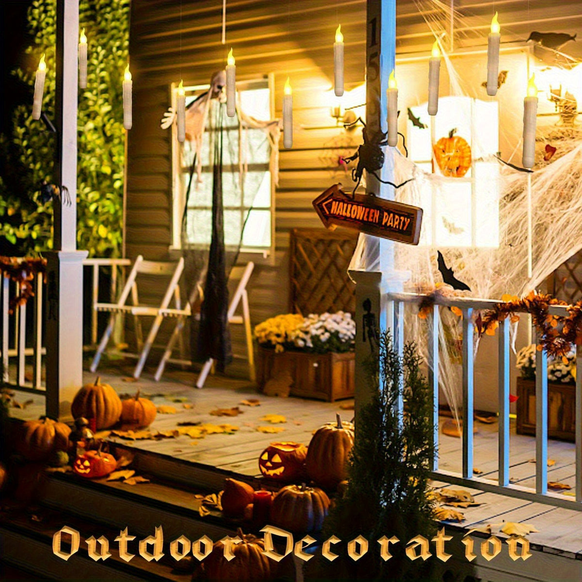Halloween Flameless LED Floating Candles with Remote - Indoor Home Decor