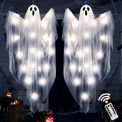 Two-pack hanging ghost decoration set