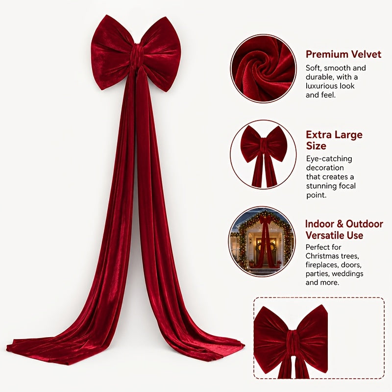 Large burgundy bow used on a photo backdrop