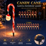 Single solar panel that powers the full candy cane light set