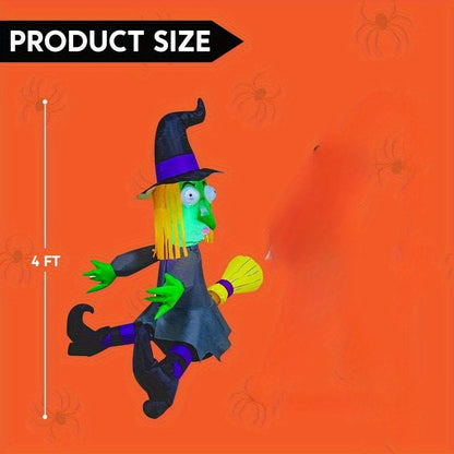 Freestanding inflatable Halloween witch with corded power connection