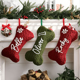 Custom name Christmas stocking in green