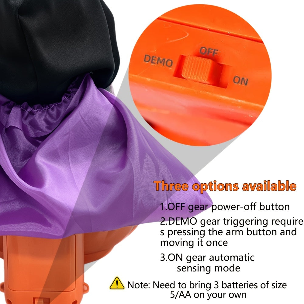 Light-up Halloween figure table lamp with sound effects, available as a skeleton or a witch