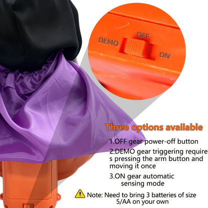 Light-up Halloween figure table lamp with sound effects, available as a skeleton or a witch