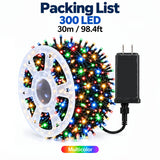 Outdoor Christmas Lights, 295 ft 900 LED String Lights, 8 Modes, Waterproof, Multicolor