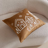 Lumbar size embroidered Christmas pillow cover