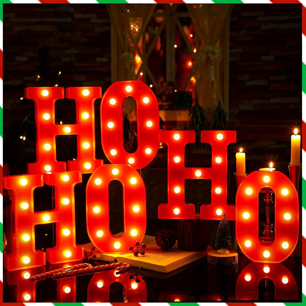 Light up Christmas letter in red plastic, runs on AA batteries