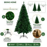 Height reference for the two sizes of green artificial Christmas tree