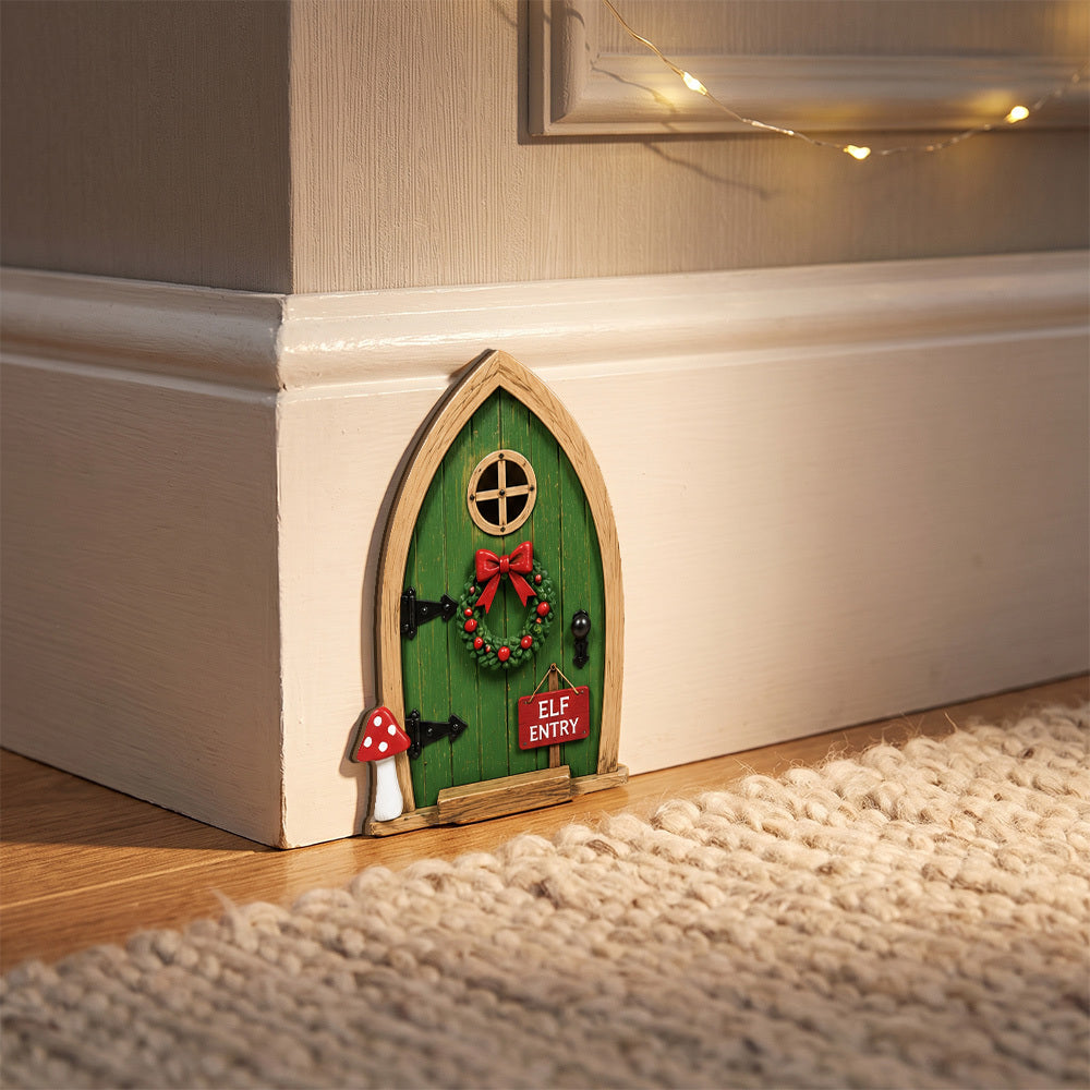 Fairy door set laid out flat with all accent pieces