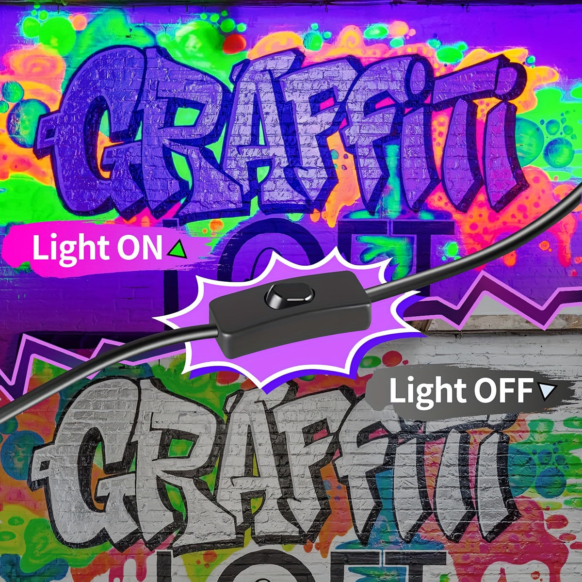 UV Black Light Flood Light - Halloween Glow Party Lighting