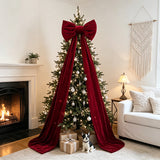 Red bow shown flat to display its 70.9 in width