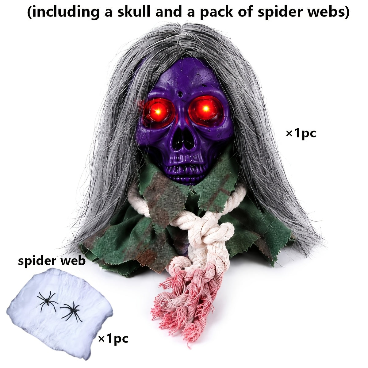 AA battery powered skull decoration