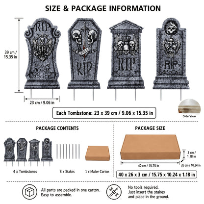 Halloween tombstone panel size and dimension guide