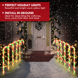 Candy cane pathway light set, ten stakes for garden and yard
