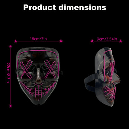 LED party mask that runs on two AA batteries